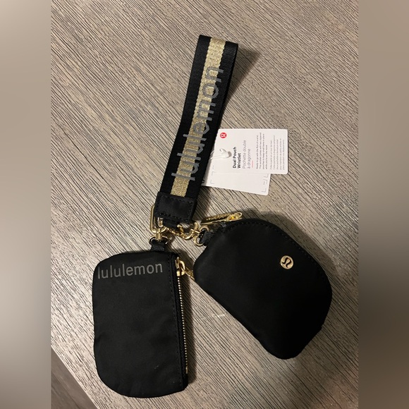 Lululemon Black & Gold Dual Pouch Wristlet. NWT. - Picture 3 of 3